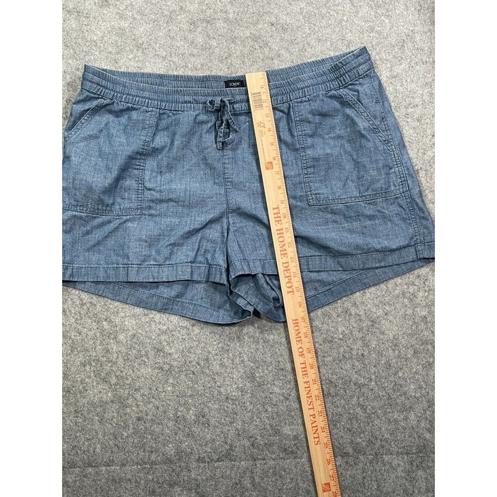 J.CREW Shorts Women's Size XXL Blue Chambray Drawstring Pull-On Pockets Cotton - Picture 7 of 13
